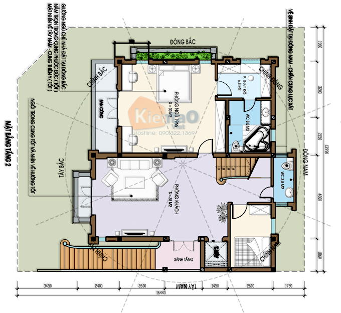 Mẫu biệt thự 3 tầng 138m2 cổ điển Đông Âu tại Văn Khê, Hà Đông, Hà Nội - Công năng tầng 2