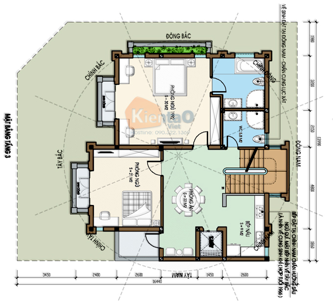 Mẫu biệt thự 3 tầng 138m2 cổ điển Đông Âu tại Văn Khê, Hà Đông, Hà Nội - Công năng tầng 3