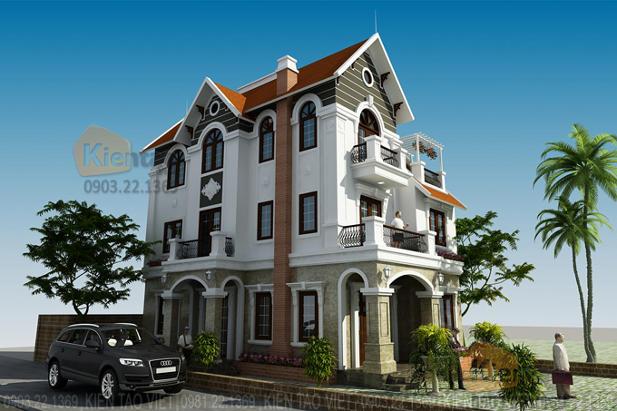 Thiết kế cải tạo biệt thự 3 tầng 95m2 tại Gleximco Dương Nội, Hà Nội - Phối cảnh 01