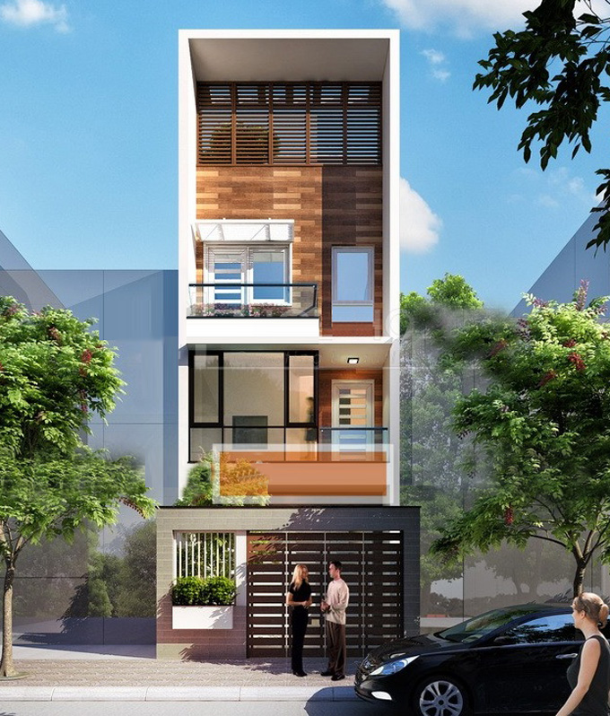 Bản vẽ thiết kế nhà rộng 5m dài 16m 1 trệt 3 tầng - Kiến Trúc Việt