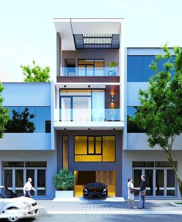 Mẫu nhà ống 3 tầng mặt tiền 5m - S=5,5x12m