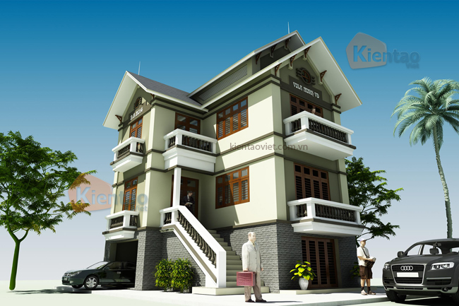 thiết kế biệt thự 3 tầng vân đình