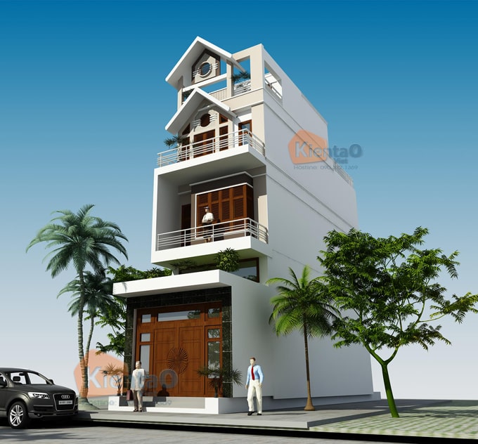 Nhà ống 4 tầng đẹp tại yên bái rộng 5x22m-phối cảnh 01