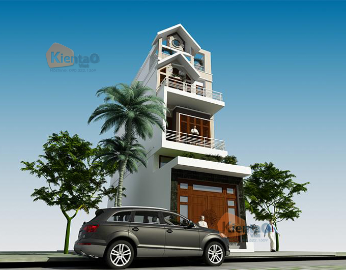 Nhà ống 4 tầng đẹp tại yên bái rộng 5x22m-phối cảnh 02