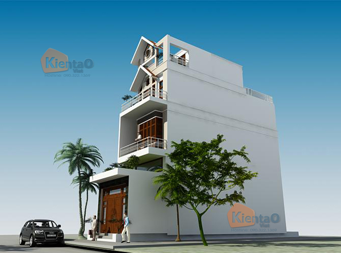 Nhà ống 4 tầng đẹp tại yên bái rộng 5x22m-phối cảnh 03