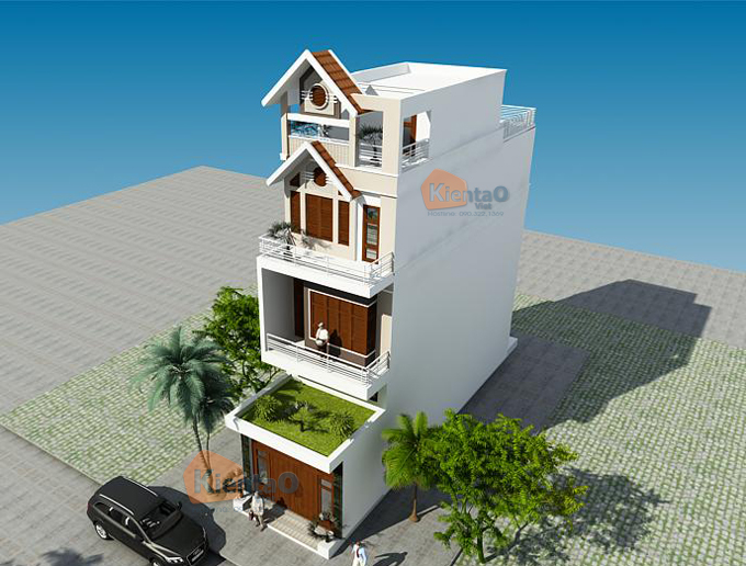 Nhà ống 4 tầng đẹp tại yên bái rộng 5x22m-phối cảnh 04