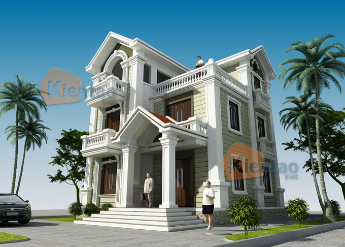 MẪU BIỆT THỰ NHÀ ĐẸP 3 TẦNG ĐẸP 280M2 Ở SÓC SƠN HÀ NỘI - PHỐI CẢNH-BT10