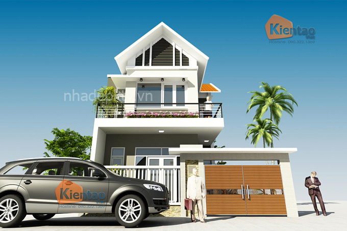 Nhà biệt thự mini 2 tầng đẹp 52m2- Phối cảnh 03