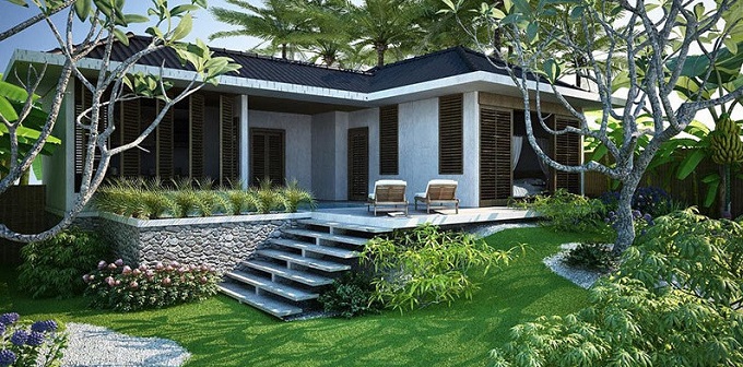 biệt thự nhà vườn 1 tầng giá rẻ