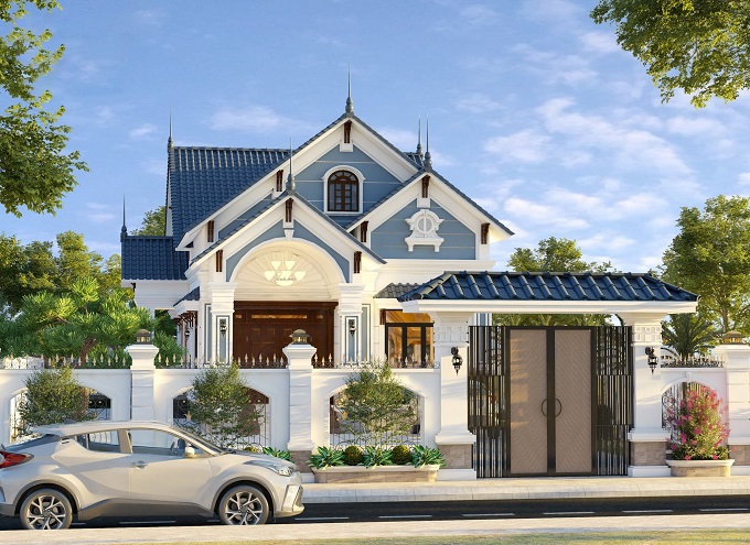 nhà 1 tầng 4 phòng ngủ 1 phòng thờ