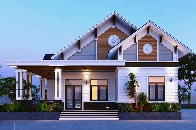 nhà 1 tầng 4 phòng ngủ 1 phòng thờ